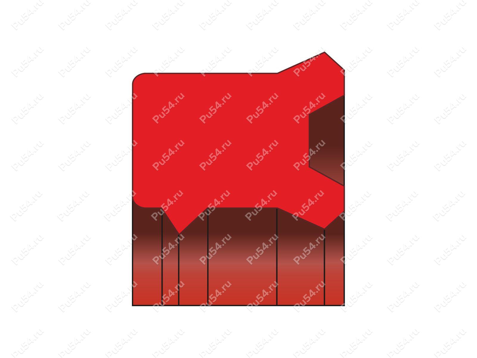 Уплотнение штока 35x43x5.8/L=6.3 (6.8), аналог TTS/L 596 35-43-5,8/L, K38-035 KASTAS, Product Code 70-08-968004, Polyurethane, PU54/M92/красный, Image №1